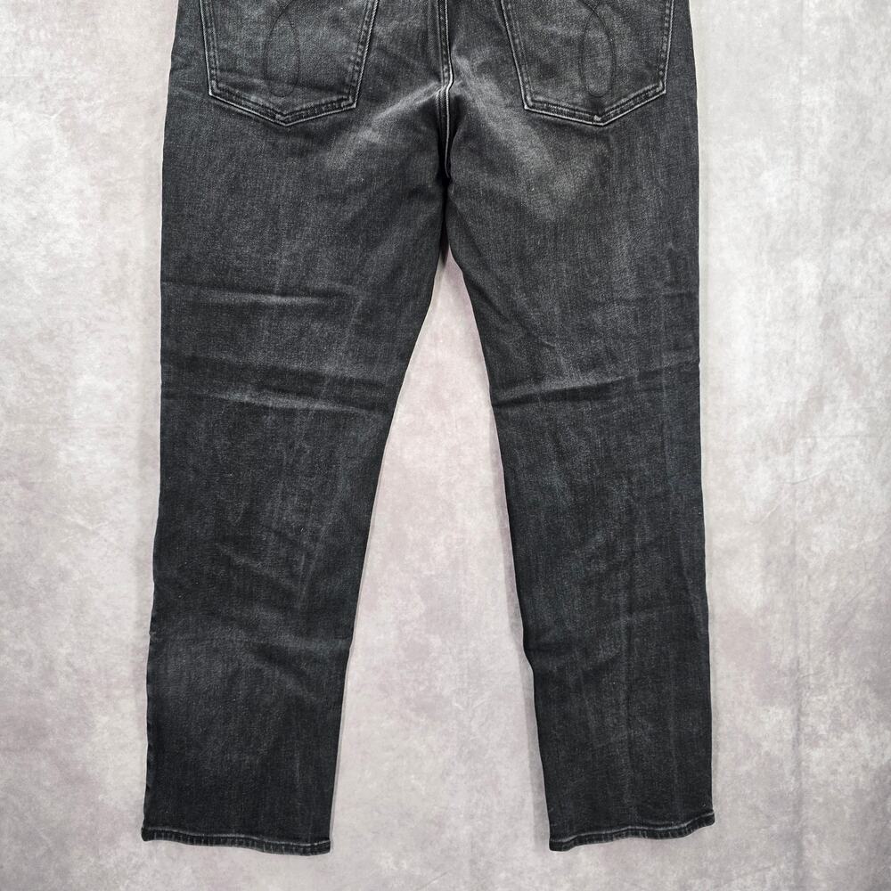 Calvin Klein Black Silver Straight Denim Jeans Pants Bottoms Men's 34x30 - Picture 6 of 8